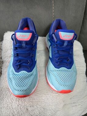 Asics Blue Teal Coral Women's Athletic Running Shoes